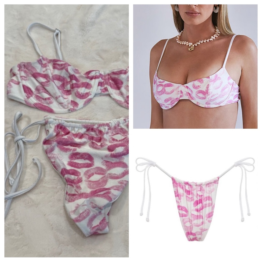 New! SET Frankies Bikinis x Sydney Sweeney Nick Tia Bikini kiss 31086